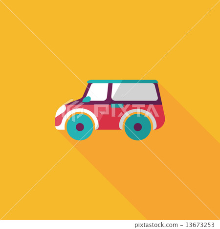 Transportation Sports Utility Vehicle flat icon with long shadow 13673253