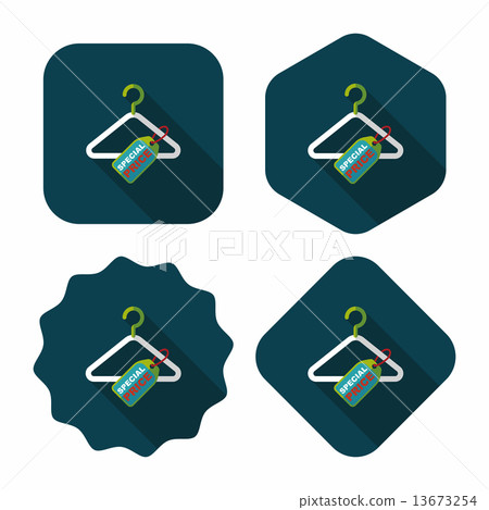shopping clothes hanger flat icon with long shadow,eps10 shopping clothes hanger flat icon with long shadow,eps10 13673254