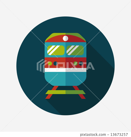 Transportation subway flat icon with long shadow,eps10 13673257