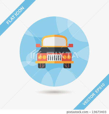 Transportation car flat icon with long shadow,eps10 13673403