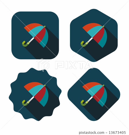 umbrella flat icon with long shadow 13673405
