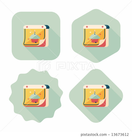 birthday calendar flat icon with long shadow,eps10 13673612
