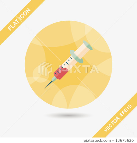 syringe flat icon with long shadow 13673620