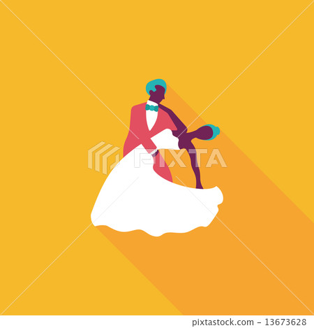wedding couple flat icon with long shadow,eps10 - Stock Illustration ...