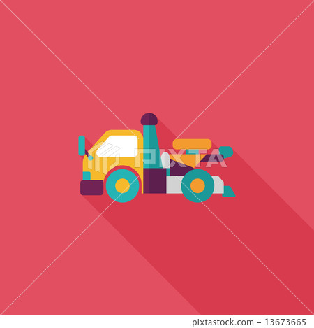 Transportation truck flat icon with long shadow,eps10 Transportation truck flat icon with long shadow,eps10 13673665
