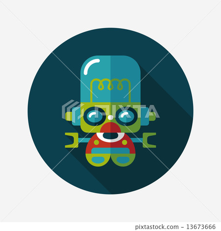 robot concept flat icon with long shadow,eps10 13673666