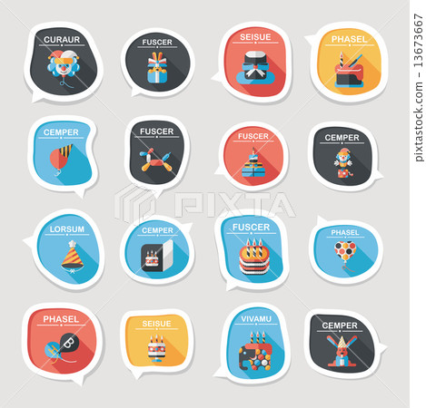 Birthday bubble speech banner design flat background set, eps10 Birthday bubble speech banner design flat background set, eps10 13673667