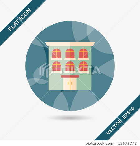 Building flat icon with long shadow,eps10 - Stock Illustration ...