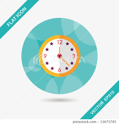 Clock flat icon with long shadow,eps10 Clock flat icon with long shadow,eps10 13673785