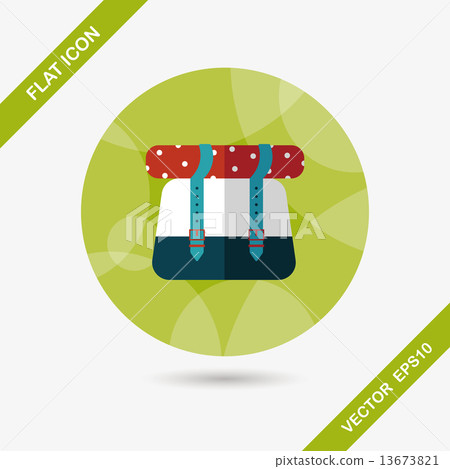 Backpack flat icon with long shadow,eps10 - Stock Illustration ...