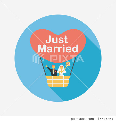 wedding couple flat icon with long shadow,eps10 wedding couple flat icon with long shadow,eps10 13673864