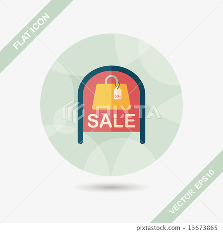 shopping store sale sign flat icon with long shadow,eps10 shopping store sale sign flat icon with long shadow,eps10 13673865