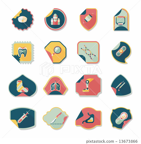 Hospital sticker flat banner background set, eps10 13673866
