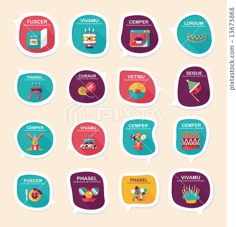 Birthday bubble speech banner design flat background set, eps10 Birthday bubble speech banner design flat background set, eps10 13673868