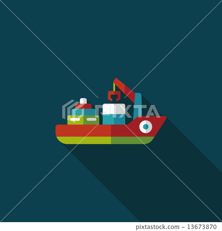 Transportation Container ship flat icon with long shadow,eps10 Transportation Container ship flat icon with long shadow,eps10 13673870