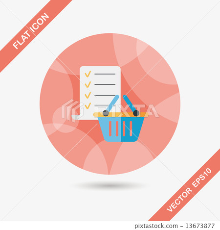 shopping list flat icon with long shadow,eps10 13673877