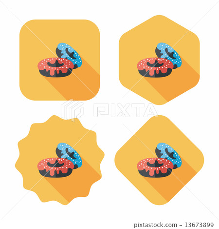 donut flat icon with long shadow,eps10 13673899