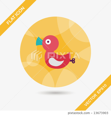 Duck toy flat icon with long shadow,eps 10 Duck toy flat icon with long shadow,eps 10 13673903
