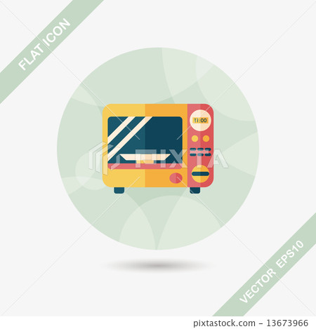 Kitchenware microwave oven flat icon with long shadow, eps10 Kitchenware microwave oven flat icon with long shadow, eps10 13673966