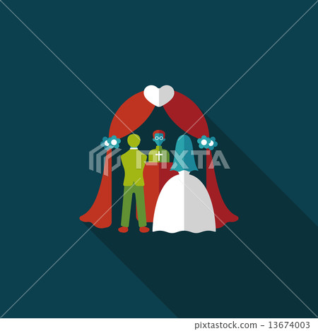wedding ceremony flat icon with long shadow,eps10-插圖素材 [13674003] - PIXTA圖庫