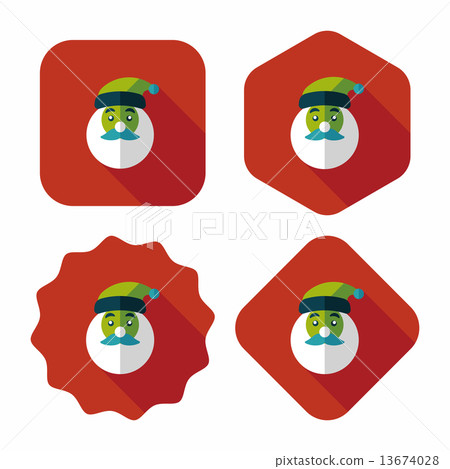 Santa Claus flat icon with long shadow eps10 - Stock Illustration ...