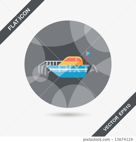 Yacht flat icon with long shadow,eps10 Yacht flat icon with long shadow,eps10 13674129