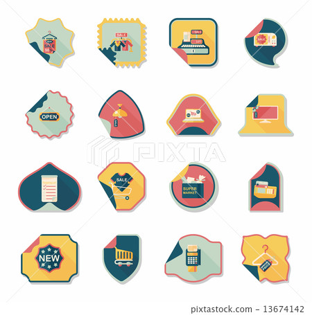 shopping sticker banner flat design background... - Stock Illustration ...
