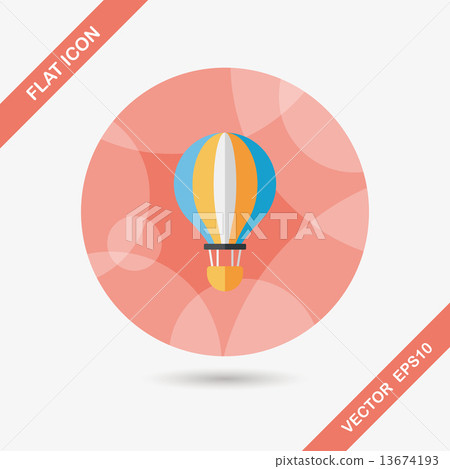Transportation hot air ballon flat icon with long shadow,eps10 Transportation hot air ballon flat icon with long shadow,eps10 13674193