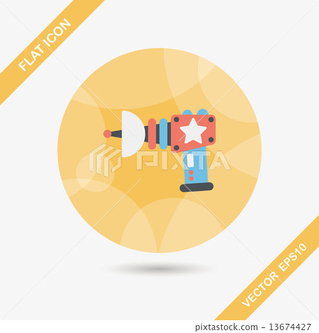 Space gun flat icon with long shadow,eps10 - Stock Illustration ...