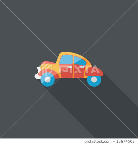 Transportation car flat icon with long shadow,eps10 13674502