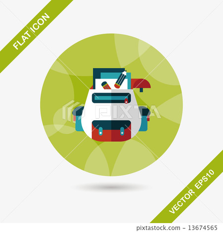 backpack flat icon with long shadow,eps10 13674565
