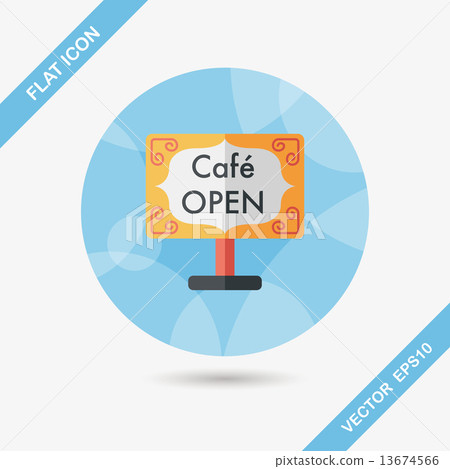 Coffee shop signs flat icon with long shadow,eps10 13674566