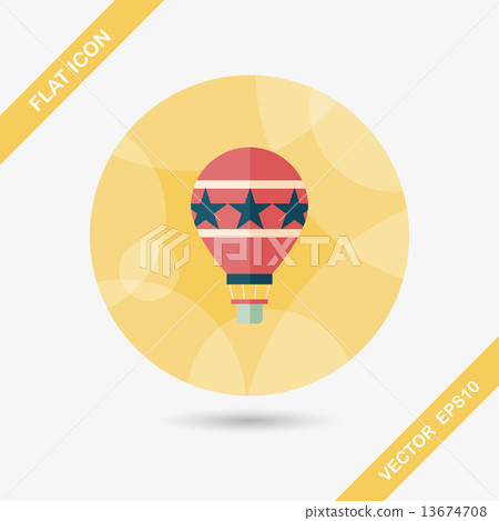 Hot Air Balloon flat icon with long shadow,eps10 13674708