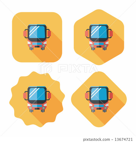 Transportation bus flat icon with long shadow,eps10 Transportation bus flat icon with long shadow,eps10 13674721