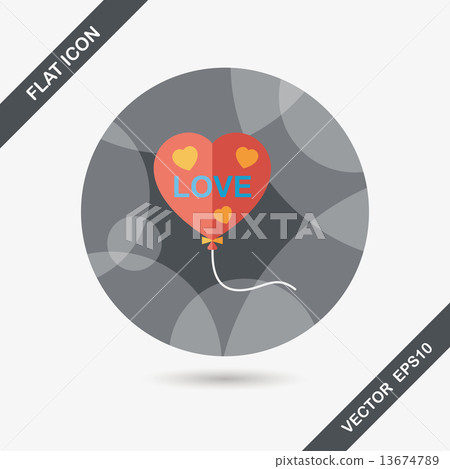 love balloons flat icon with long shadow,eps10 - Stock Illustration ...