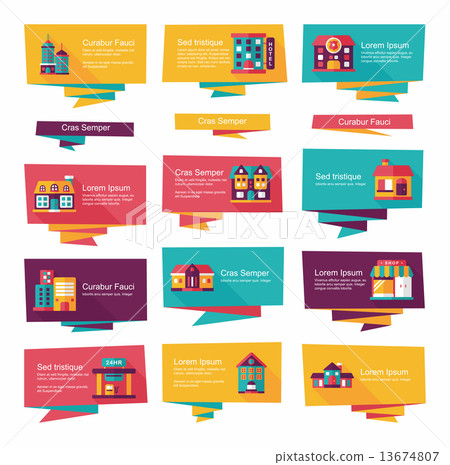 Building banner flat design background set, eps10 Building banner flat design background set, eps10 13674807