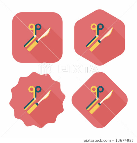Surgical Instrument flat icon with long shadow - Stock Illustration ...