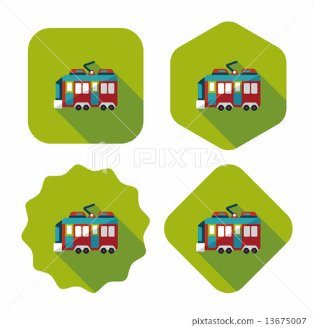 Transportation train flat icon with long shadow,eps10 Transportation train flat icon with long shadow,eps10 13675007