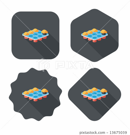 kitchenware baking plate flat icon with long shadow,eps10 13675039