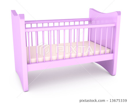 Baby cot over white background 13675339