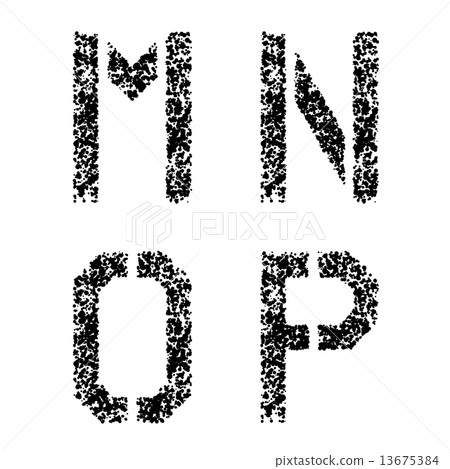 stencil angular spray font letters M N O P stencil angular spray font letters M N O P 13675384