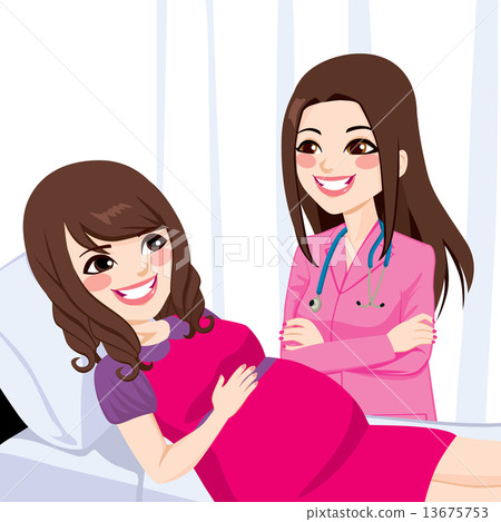 Asian Pregnant Woman With Doctor 13675753