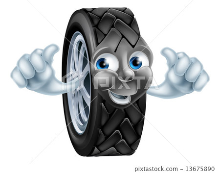 Cartoon tire mascot 13675890