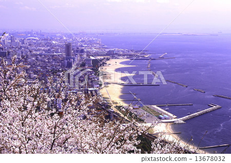 Spring Suma coast seen from Sumaura summit 13678032