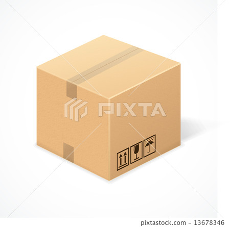 Closed cardboard box, isolated on white 13678346