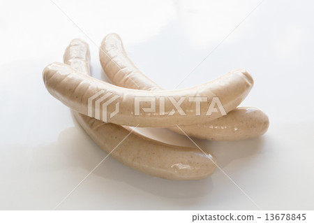Raw sausages in isolated in white 13678845