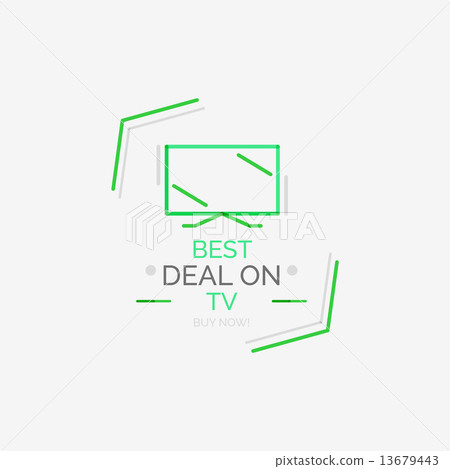 Minimal line design shopping stamps, TV Minimal line design shopping stamps, TV 13679443