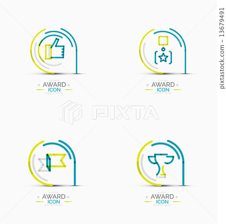 Award icon set, Logo collection 13679491