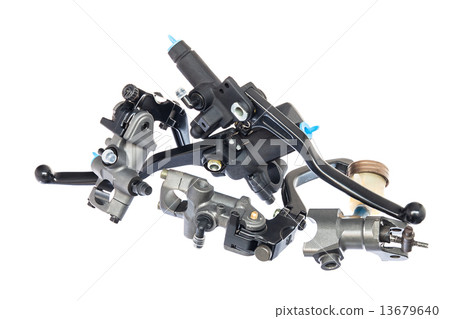 A heap of black motorcycle lever A heap of black motorcycle lever 13679640