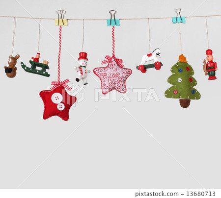 Christmas toys garland background Christmas toys garland background 13680713